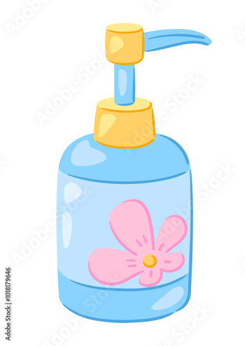 Illustration of liquid soap. Personal hygiene and self care item.