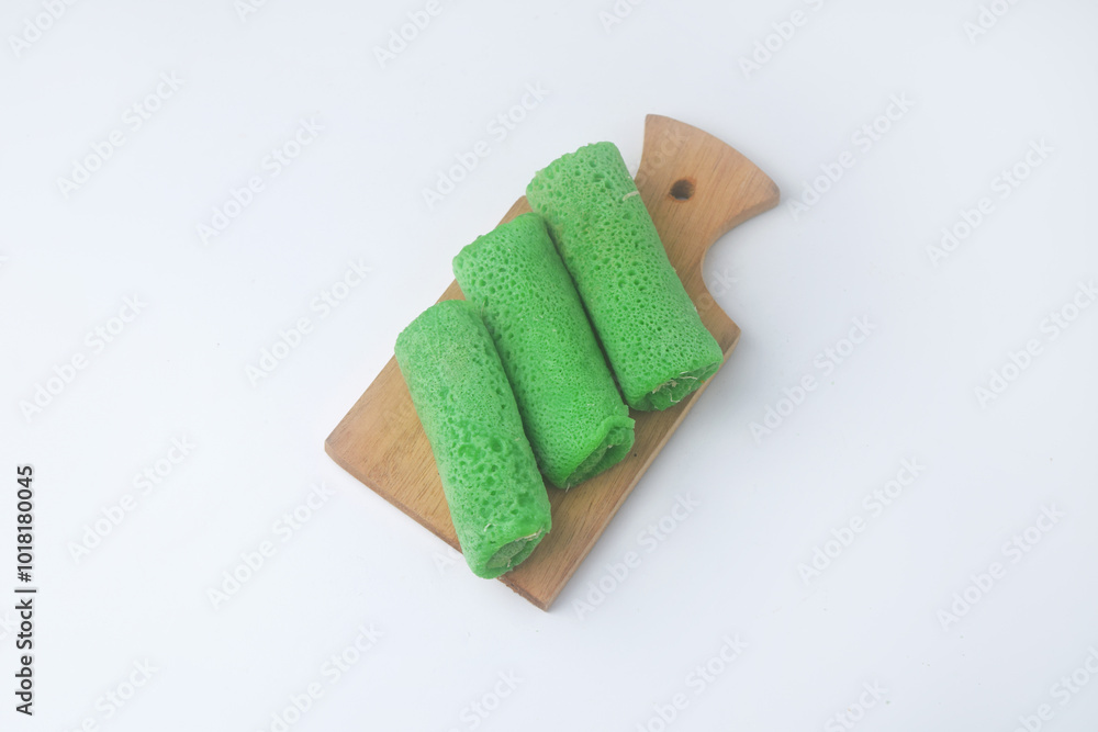 Traditional Indonesian food which is often called Dadar Gulung Kelapa Traditional Indonesian food which is often called Dadar Gulung Kelapa