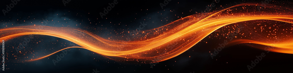 Εκτύπωση καμβά A long orange wave with a lot of sparks