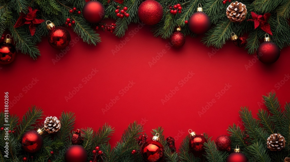 Red Christmas Border. Red Christmas Border.