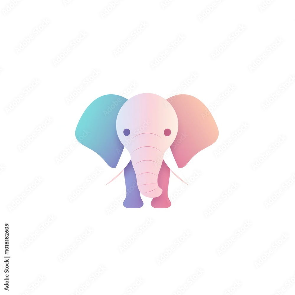 Colorful Gradient Elephant on White Background, Illustration. Modern Abstract Animal Artwork Colorful Gradient Elephant on White Background, Illustration. Modern Abstract Animal Artwork