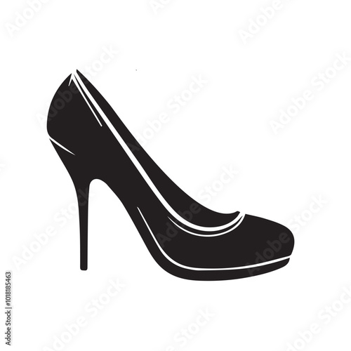 Shoe vector logo. High heel shoe vector silhouette design. women's shoes silhouette vector design. 