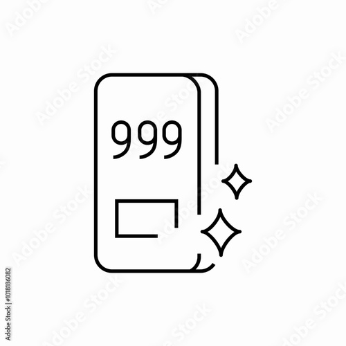 999 gold bar icon sign vector