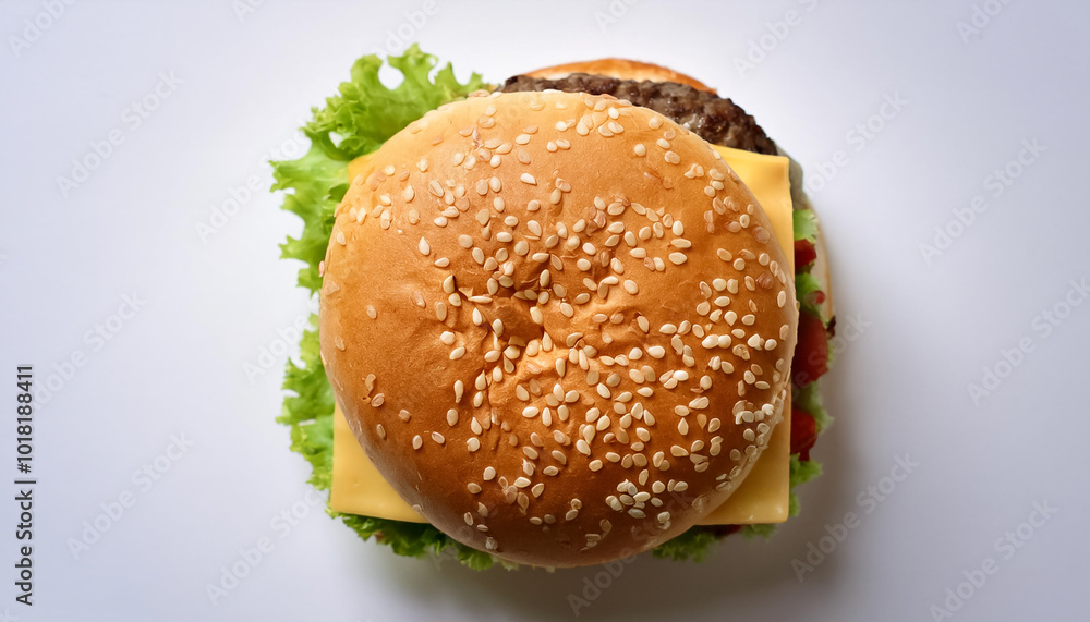 hamburger, isolated on a clean, smooth white background hamburger, isolated on a clean, smooth white background