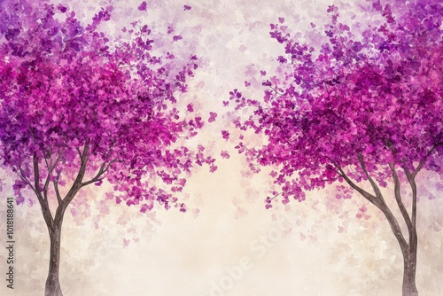 Wallpaper Mural Beautiful pink flowering trees on a soft background, perfect for spring-themed designs and floral inspiration. Torontodigital.ca