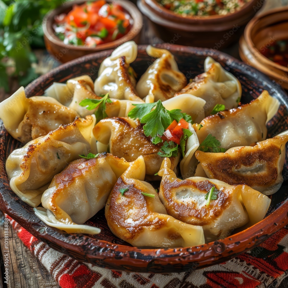 Φωτογραφία Giurza or Gyoza, Dim Sum, Jiaozi, Momo, Mandu or Ravioli, Azerbaijani Fried Dump