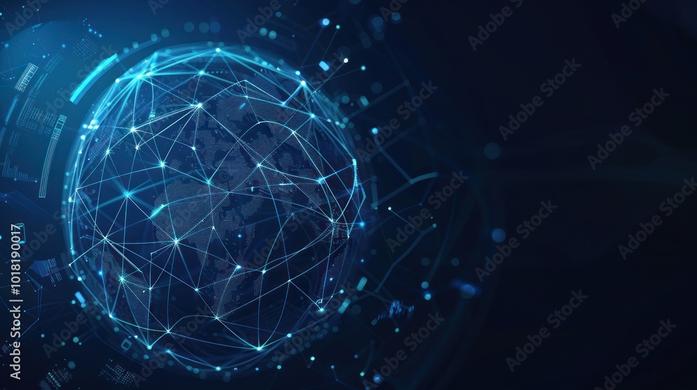 Naklejka premium Global Network and Connection