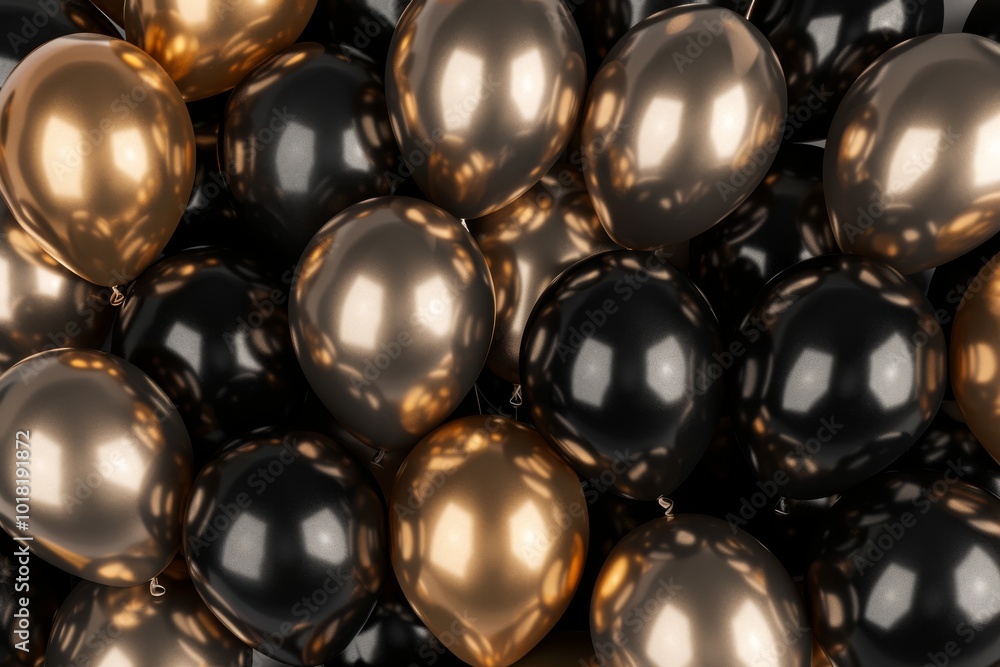 Black Gold Balloon Mockup, Black Friday Banner, Balloons Texture Background with Copy Space Black Gold Balloon Mockup, Black Friday Banner, Balloons Texture Background with Copy Space