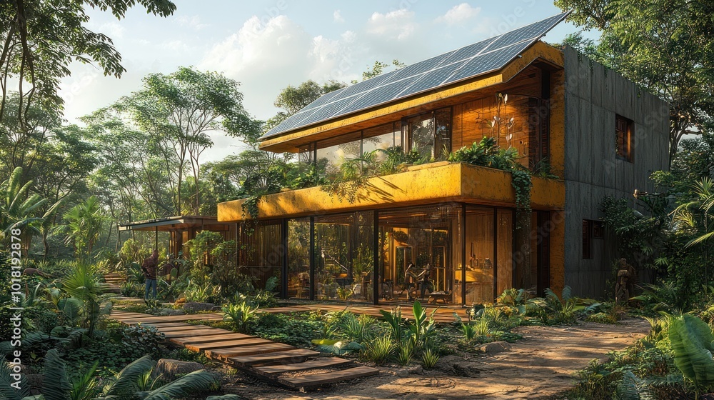 Sustainable Modern House in Lush Jungle Setting Sustainable Modern House in Lush Jungle Setting