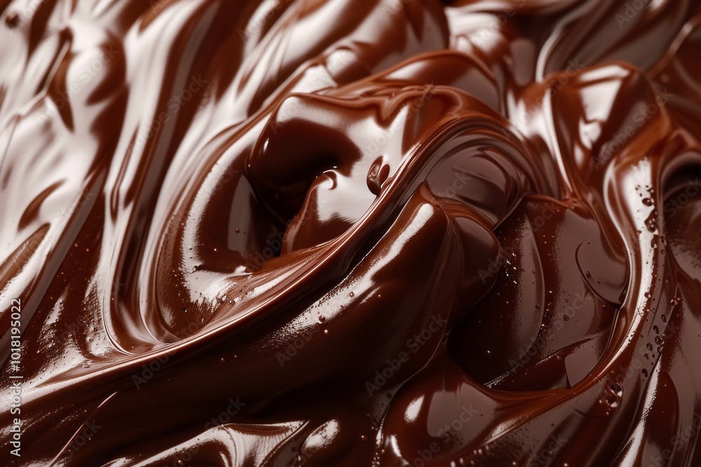 Melted Chocolate Texture, Cocoa Cream Waves, Smooth Chocolate Background, Silky Flowing Sauce Melted Chocolate Texture, Cocoa Cream Waves, Smooth Chocolate Background, Silky Flowing Sauce