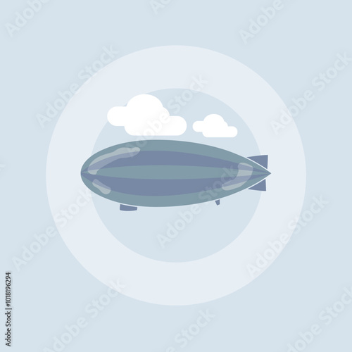 Zeppelin vector sky balloon travel adventure retro vintage  illustration isolated