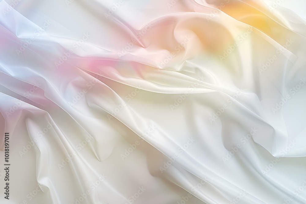 Fototapeta premium Elegant draped fabric texture in soft pastel colors, ideal for luxury design and artistic applications