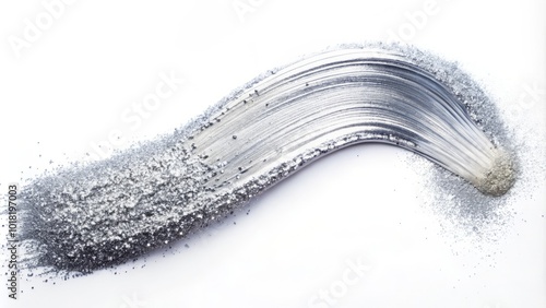 Silver Glitter Paint Brush Stroke - Minimalist Abstract Art for Home Decor