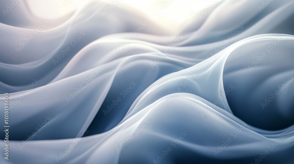 Obraz premium Abstract Blue and White Fabric Waves