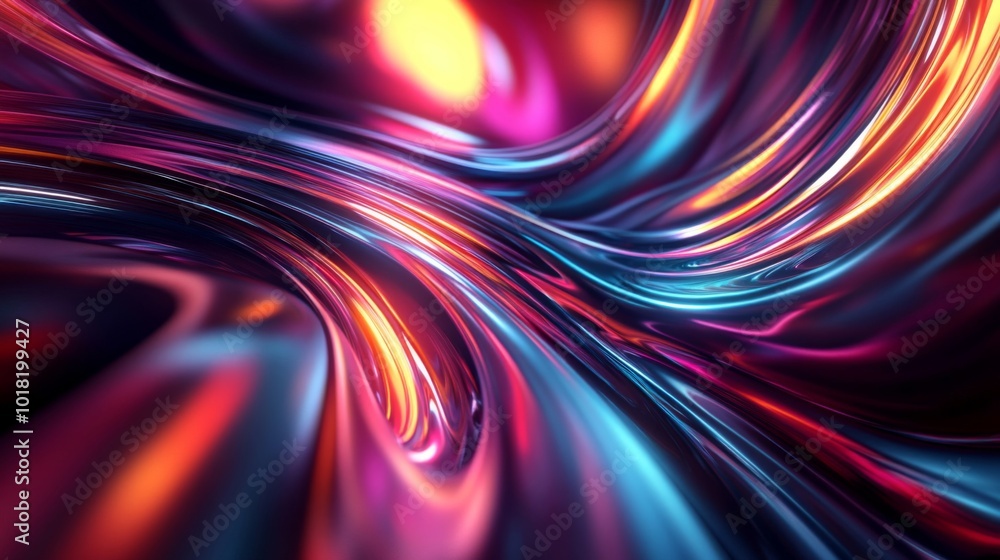 Abstract Swirling Neon Lights in Vibrant Hues Abstract Swirling Neon Lights in Vibrant Hues