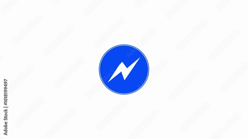 Electric power icon animation on white background. Electric power icon animation on white background.