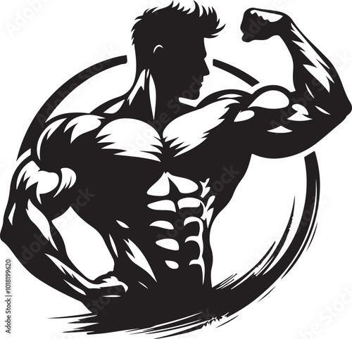 Bodybuilder silhouette vector design