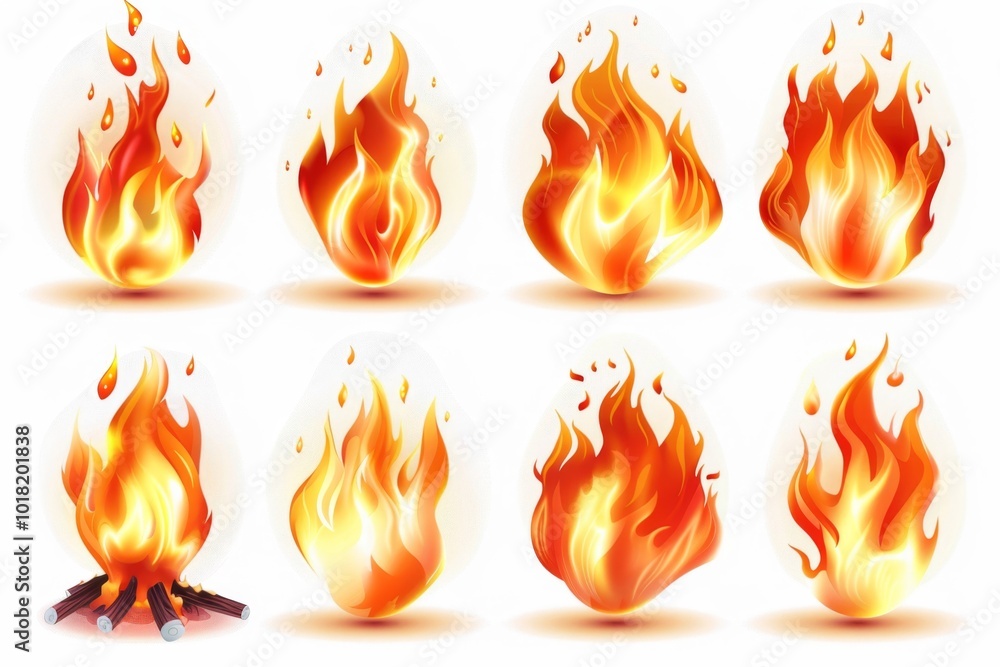 Fire icon, flame bonfire sign, campfire symbol, 3d realistic burn graphic element, fire emblem, grill pictogram Fire icon, flame bonfire sign, campfire symbol, 3d realistic burn graphic element, fire emblem, grill pictogram