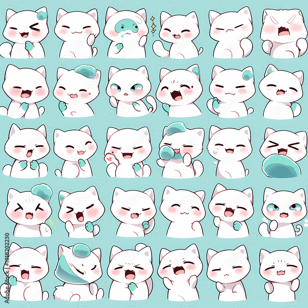 Obraz premium seamless pattern with funny faces