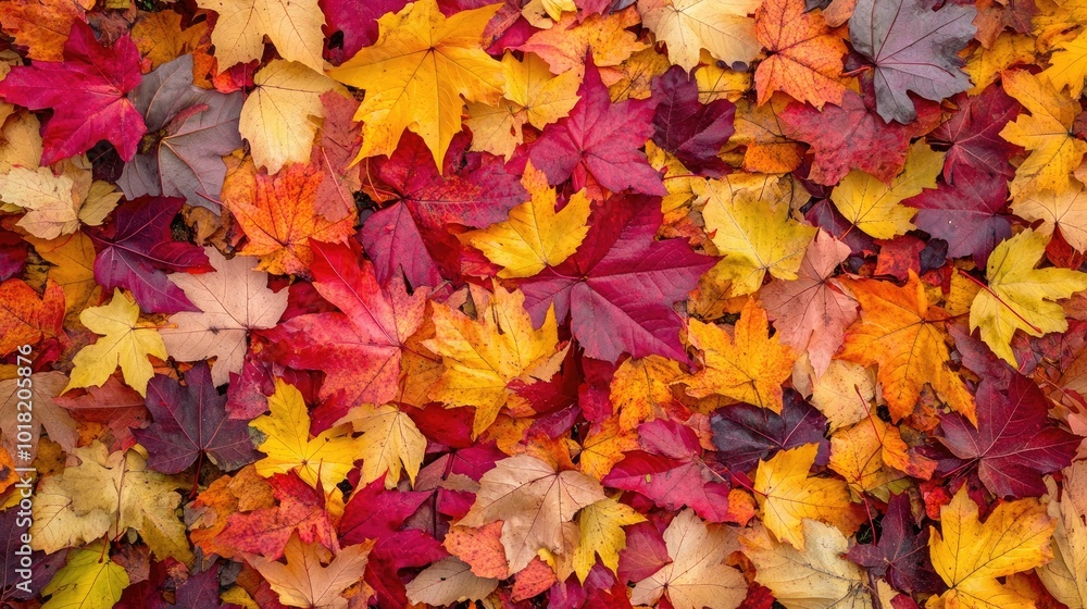 A vibrant pile of autumn leaves blanketing the forest floor, with warm hues of red, orange, and yellow creating a cozy fall atmosphere A vibrant pile of autumn leaves blanketing the forest floor, with warm hues of red, orange, and yellow creating a cozy fall atmosphere