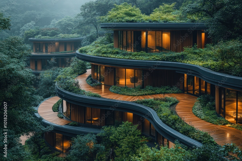 Modern Architecture Blending with Nature Modern Architecture Blending with Nature