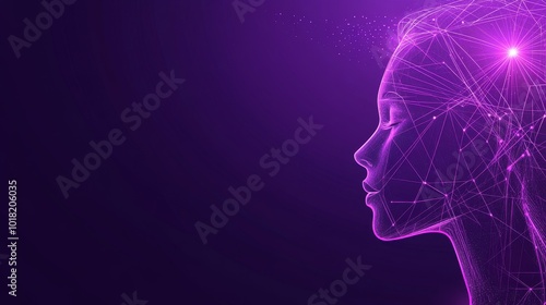 A stock digital concept illustrating machine learning, advanced digital imagery, and innovative processes in a futuristic environment