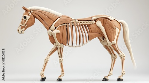 Detailed Skeletal Horse Model for Medical and Educational Use photo