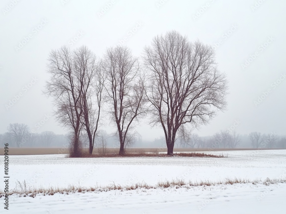 Fields covered in snow and country roads soiled with mud Fields covered in snow and country roads soiled with mud