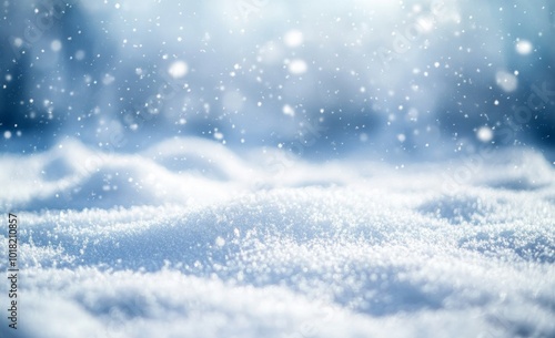 Wallpaper Mural White and blue snowflakes, falling snowdrifts, and falling snowflakes on a beautiful landscape background. Torontodigital.ca