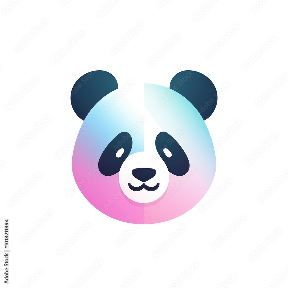 Colorful Gradient Panda on White Background, Illustration. Modern Abstract Animal Artwork Colorful Gradient Panda on White Background, Illustration. Modern Abstract Animal Artwork