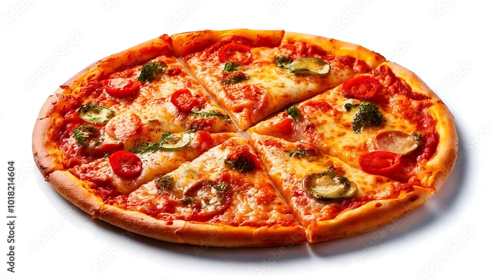 Sliced pizza on white background Sliced pizza on white background