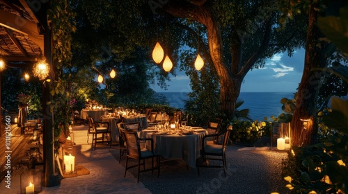 Wallpaper Mural Romantic Dinner Under the Stars with Ocean View Torontodigital.ca