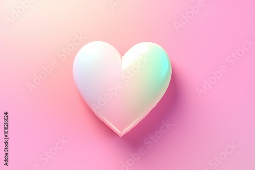 Pink Heart on Pastel Gradient Background for Valentine's Day Celebration