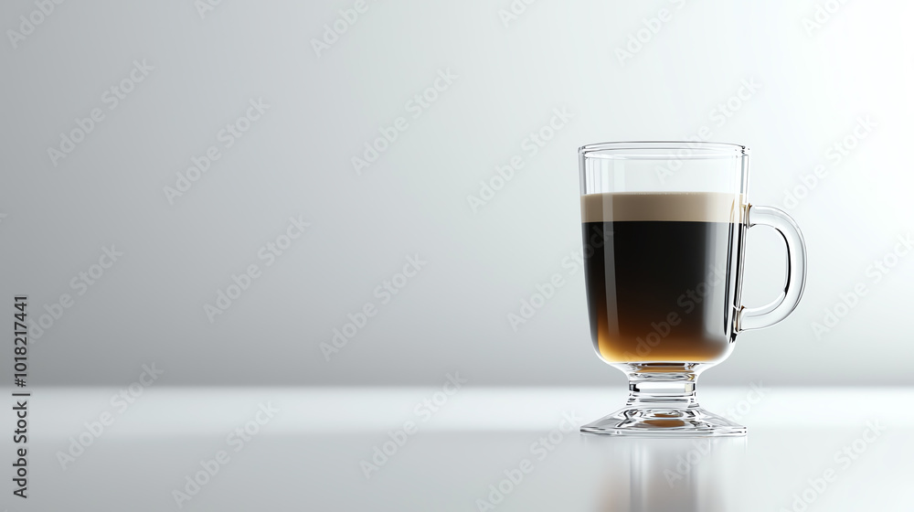 Coffee in clear glass cup on white surface Coffee in clear glass cup on white surface