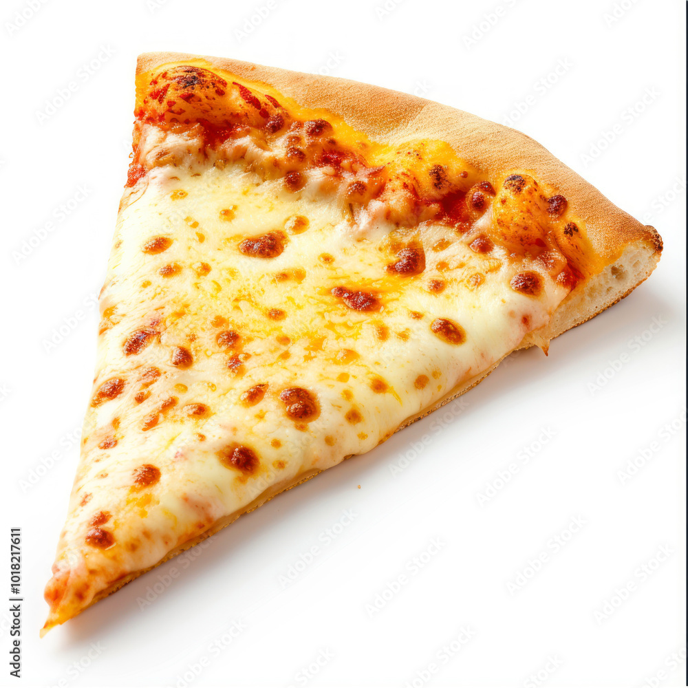 Delicious Slice of Four Cheese Pizza Isolated on a Clean White Background Delicious Slice of Four Cheese Pizza Isolated on a Clean White Background