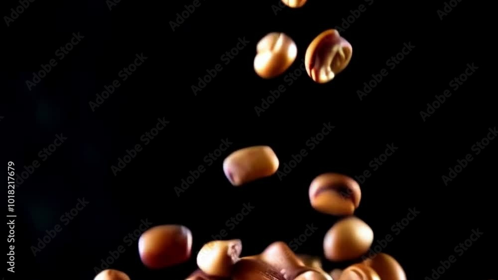 Cashew nuts falling in slow motion Cashew nuts falling in slow motion