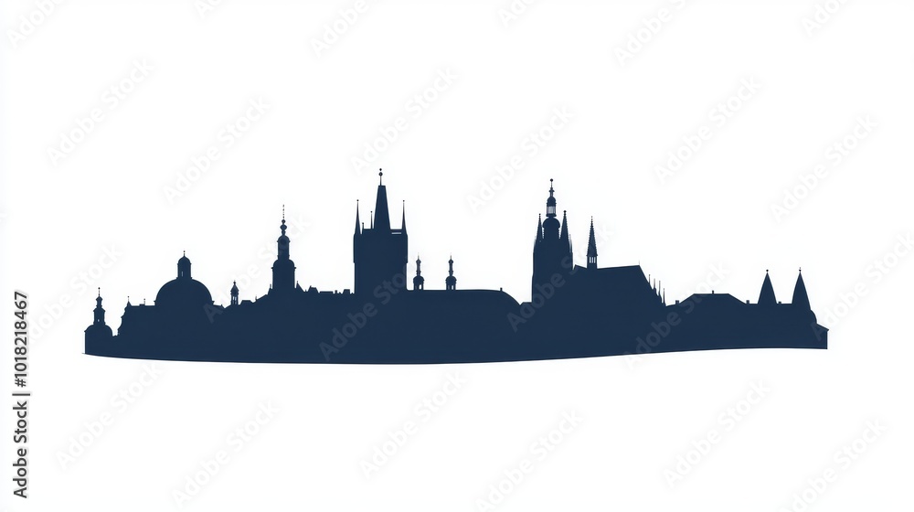 Czech Republic in Europe. Artistic illustration of Prague city. Czech Republic in Europe. Artistic illustration of Prague city.