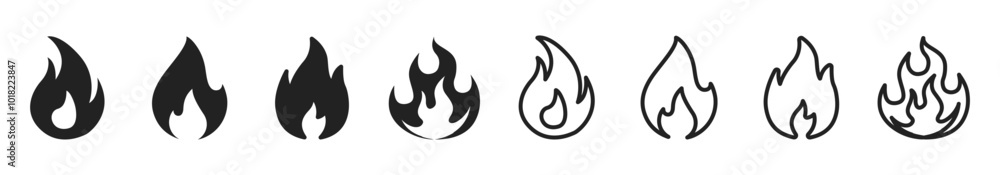 Fire flame vector icon set. Fire flame icon. Fire icon Fire flame vector icon set. Fire flame icon. Fire icon
