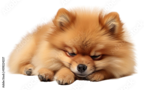 PNG Sad dog pomeranian mammal animal.