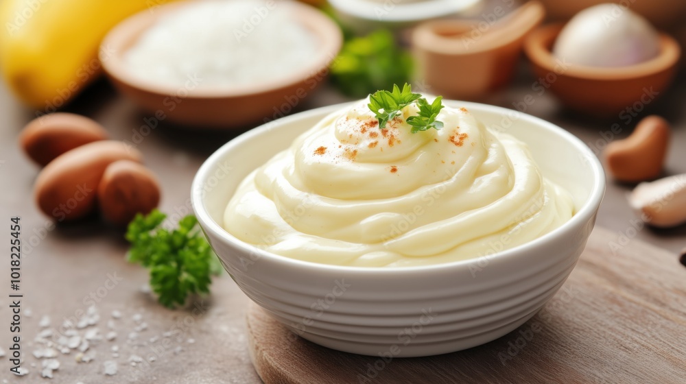 Creamy mayonnaise ingredients for culinary inspiration in spring recipes Creamy mayonnaise ingredients for culinary inspiration in spring recipes