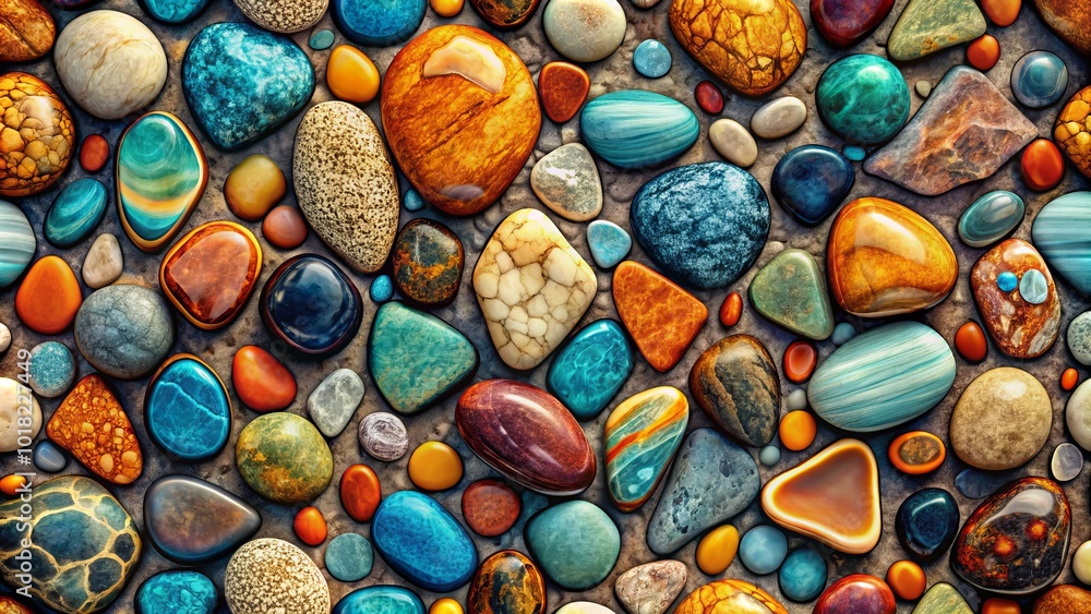 This abstract seamless pattern of stones in flat style offers a contemporary design ideal for textiles and wallpaper, enhancing any space with its This abstract seamless pattern of stones in flat style offers a contemporary design ideal for textiles and wallpaper, enhancing any space with its