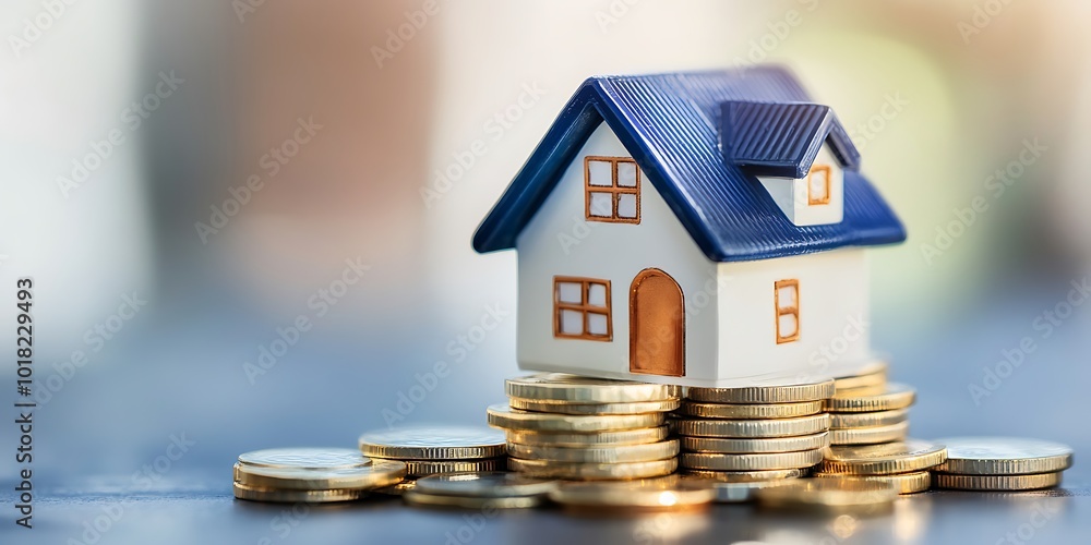 A miniature house model surrounded by stacked coins, symbolizing real estate investment and financial growth.
A miniature house model surrounded by stacked coins, symbolizing real estate investment and financial growth.