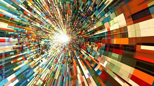 Abstract Colorful Geometric Pattern with Light Source