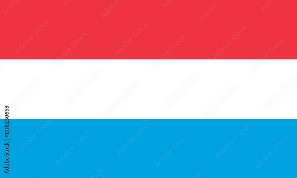 National Flag Grand Duchy of Luxembourg, horizontal triband of red, white and light blue National Flag Grand Duchy of Luxembourg, horizontal triband of red, white and light blue