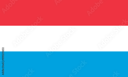 National Flag Grand Duchy of Luxembourg, horizontal triband of red, white and light blue