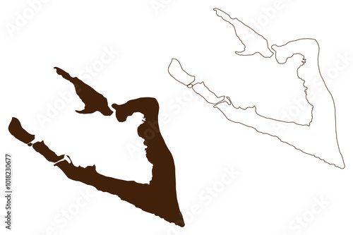 Wake Island (United States Minor Outlying Islands, Pacific Ocean, United States of America, USA, Micronesia) map vector illustration, scribble sketch Wake Atoll map