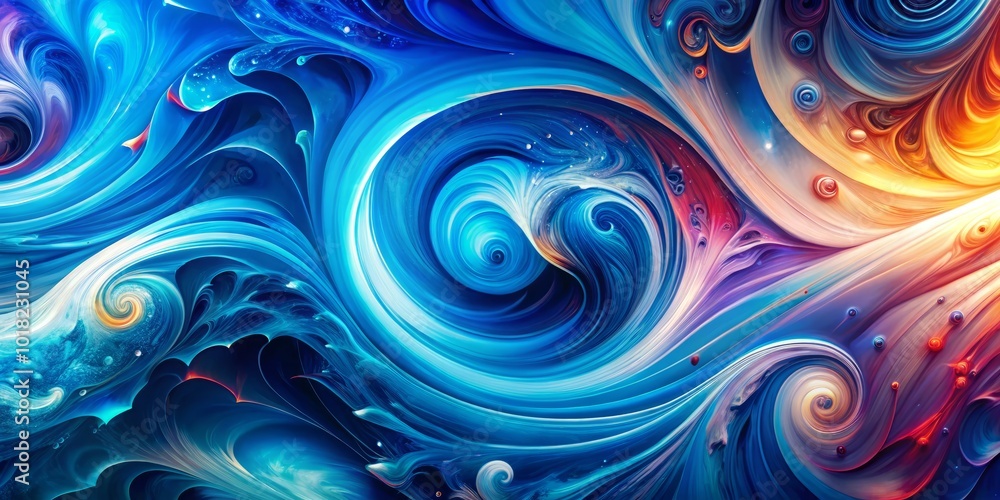 Fototapeta premium Vibrant Blue Abstract Art with Dynamic Composition for Creative Projects