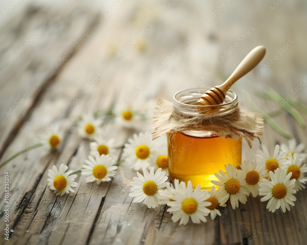 Elegant Honey Facial Mask with Fresh Chamomile Flowers for Natural Beauty and Wellness Elegant Honey Facial Mask with Fresh Chamomile Flowers for Natural Beauty and Wellness