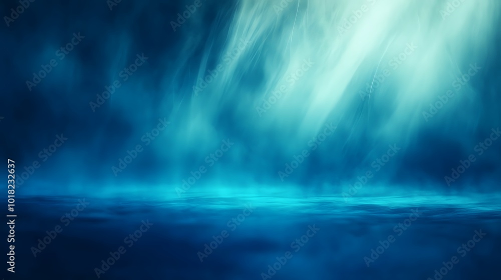 Fototapeta premium Abstract Blue Ocean Water Surface Underwater Background