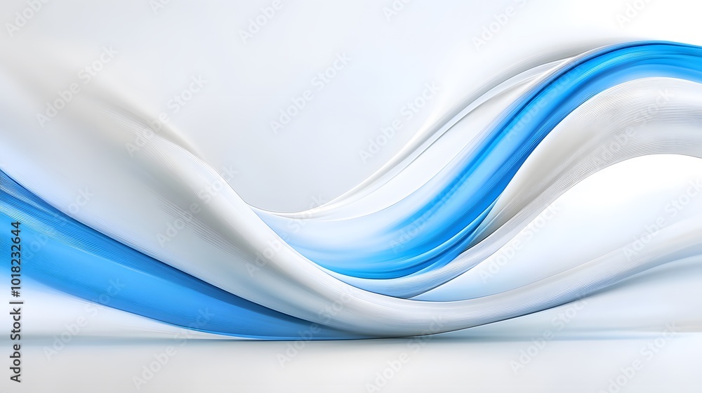 Obraz premium Abstract Blue and White Wave Background